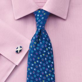 Мужская рубашка под запонки розовая Charles Tyrwhitt не мнущаяся Non Iron сильно приталенная Extra Slim Fit (RJ052PNK)