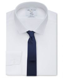 Мужская рубашка белая T.M.Lewin не мнущаяся Non Iron сильно приталенная Fitted (53848)