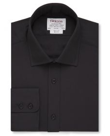 Мужская рубашка черная T.M.Lewin приталенная Slim Fit (46467)