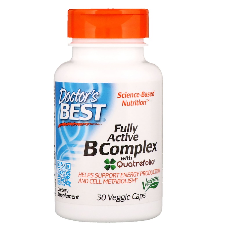 Комплекс активных витаминов B с Quatrefolic, 30 капсул
