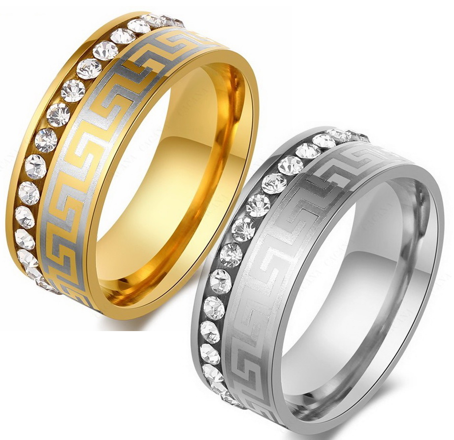 Парные кольца с орнаментом Versace