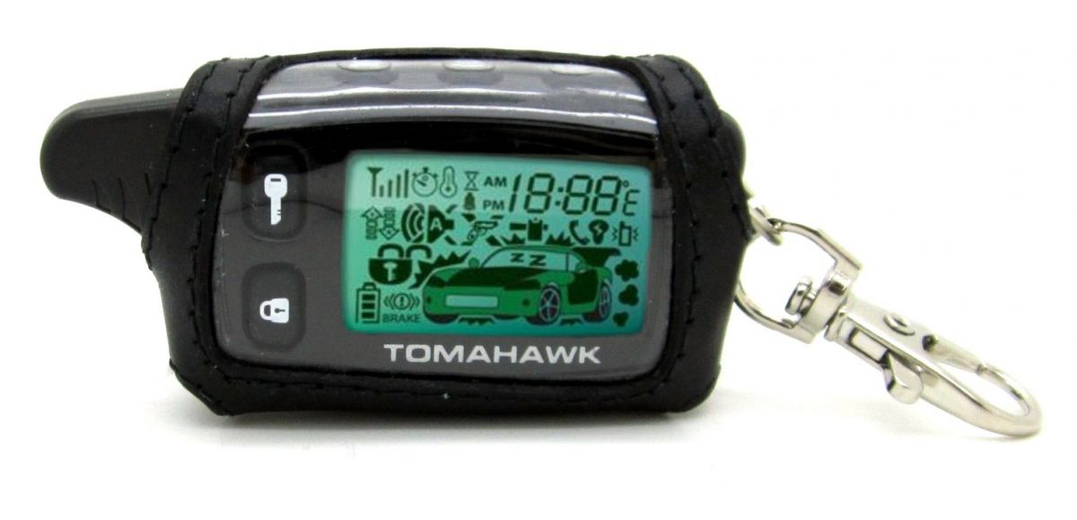 Чехол кожаный черный для брелка Tomahawk TW-9010/9020/9030