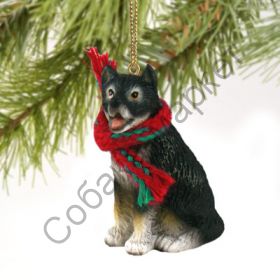 Аляскинский маламут новогоднее украшение «Теплый шарф»