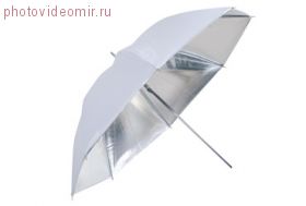 FJ 567 Зонт студийный однослойный белый-серебро 101 см