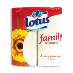 Полотенца бумажные Lotus Family, 2 слоя, 2 рулона