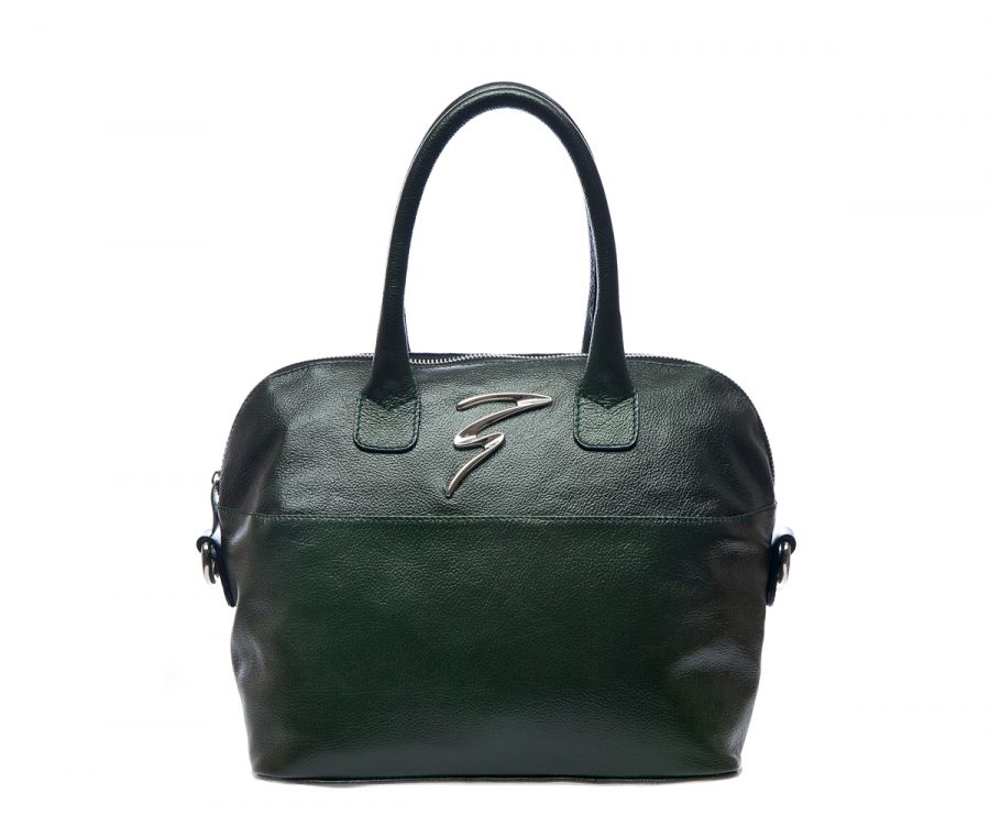 Тёмно-зелёная кожаная сумка 3020-07