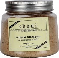 Khadi Herbal Orange Lemongrass With Cinnamon Powder Bath Salt