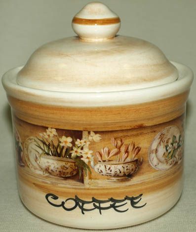 Банка для сыпучих продуктов с керамической крышкой (кофе) 0,5л., "Кантри"