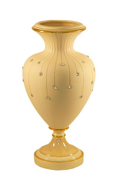 Декоративная ваза "Damasco Swarowsky Cream",  40см, d=21см