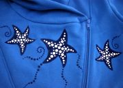 толстовка с бархатным рисунком - морские звёзды