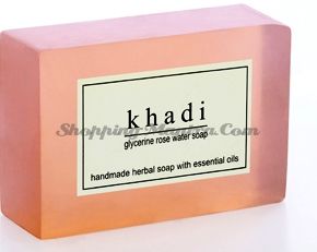 Мыло с натуральными эфирными маслами Розовая вода (2шт.) (Khadi Herbal Rose Water Soap)