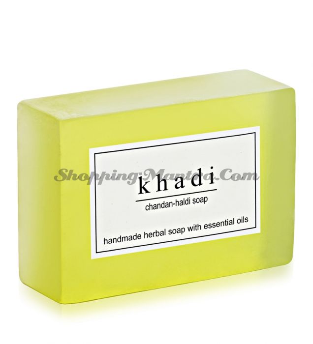 Мыло с натуральными эфирными маслами Сандал&Турмерик (2шт.) (Khadi Chandan&Haldi Soap)