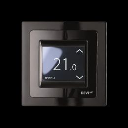 Devi программируемый терморегулятор для теплого пола с сенсорным экраном  DEVIreg Touch pure black с комбинацией датчиков (цвет черный)