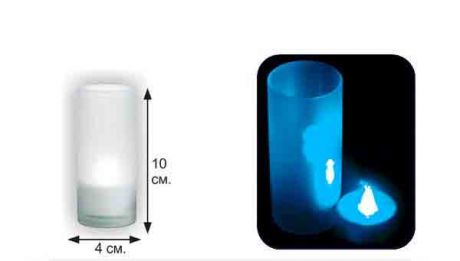 LED-свеча, в матовом стаканчике (синяя)