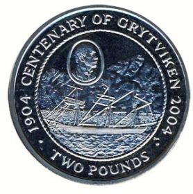 100 лет Грютвикена (1904-2004) 2 фунта Южная Георгия и Южные Сандвичевы острова 2010