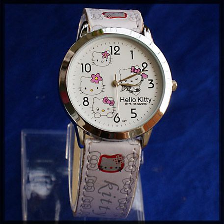 Белые детские наручные часы Hello Kitty