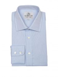 Мужская рубашка большого размера с длинным рукавом синяя Harvie & Hudson приталенная Slim Fit (01J0072BLU)