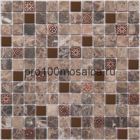 К-716 камень металл. Мозаика серия STONE,  размер, мм: 298*298 (NS Mosaic)