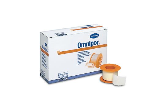 Omnipor® / Омнипор - фиксирующий пластырь из нетканого матер. /белый/: 5 м х 5 см