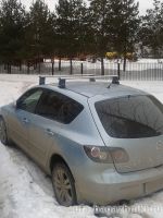 Багажник на крышу Mazda 3, Атлант, аэродинамические дуги