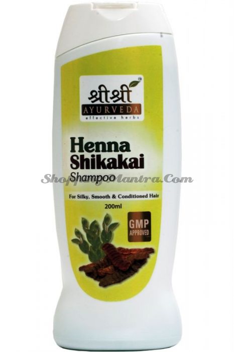 Шампунь с мыльными бобами шикакай и хной Шри Шри Аюрведа (Sri Sri Henna Shikakai Shampoo)