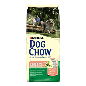 DOG CHOW SENSITIVE для собак с чувств. кожей и пищ. Лосось и Рис 14 кг