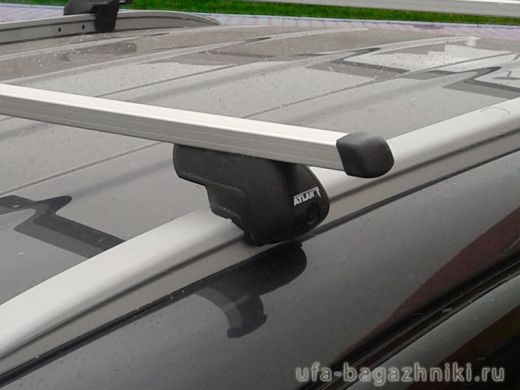 Багажник на крышу Kia Sportage III (SL) с интегрированными рейлингами, Атлант, прямоугольные дуги