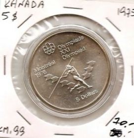 Метание копья XXI Олимпийские игры в Монреале`76 .5 Долларов Канада 1975