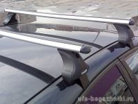 Багажник на крышу Renault Fluence, Атлант, аэродинамические дуги, опора Е