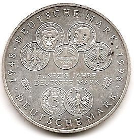 50 лет немецкой марке(1948-1998) 10 марок ФРГ 1998