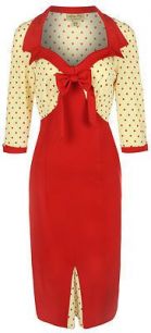 Красное платье-карандаш в стиле ретро "Файт"