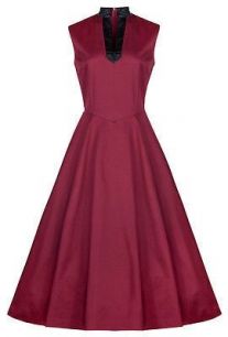 Вечернее платье в стиле ретро "Келли" цвета красное вино
