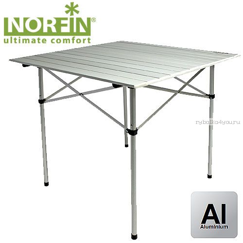 Стол складной Norfin GLOMMA-S NF алюминиевый 70x70 (Артикул:NF-20302)