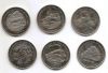 125 лет Американским железным дорогам 1 крона Остров Мэн  1998 Набор из 6-ти монет