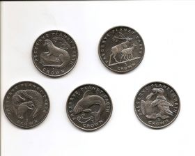 Cохранить планету Земля Набор монет 1 крона Остров Мэн 1994-1996 5 монет