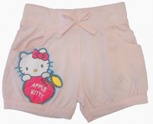 Детские шорты нежно-розового цвета с принтом Хелло Китти