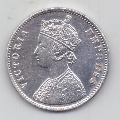 1 рупия 1877 года AUNC Индия Великобритания