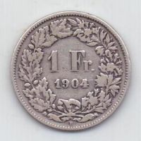 1 франк 1904 г.Швейцария