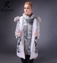 Модная зимняя женская куртка Rufuete (Бежевый)