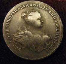 Монета полтина Россия 1740