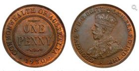 Монета 1 Пенни Австралия 1930