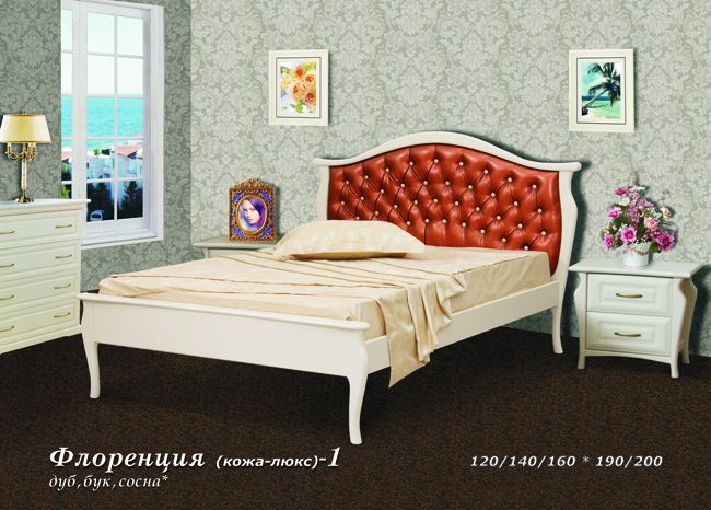 Fokin Флоренция (кожа люкс) - 1 (бук) кровать