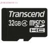 Карта памяти Micro SDHC 32GB Class 4 Transcend TS32GUSDHC4 + адаптер SD (TS32GUSDHC4)