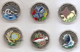 Фауна Карибского моря набор монет 1 песо  Куба 1994(6 монет)
