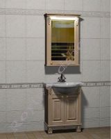 Мебель в ванную из дерева "Челси-2 УОРВИК-55 береза" с зеркалом-шкафом (правая ориентация)