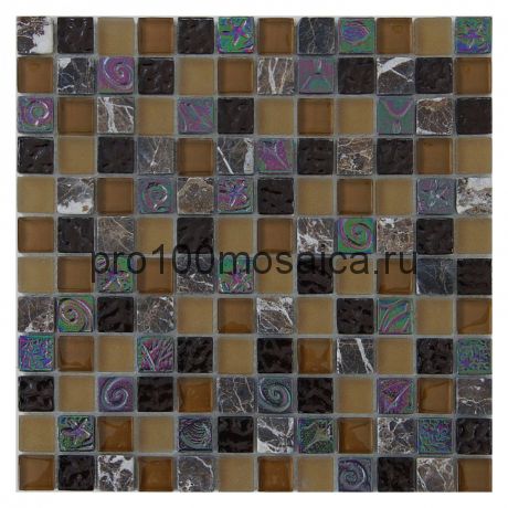 Antic Brown. Мозаика серия GLASSTONE,  размер, мм: 298*298 (ORRO Mosaic)