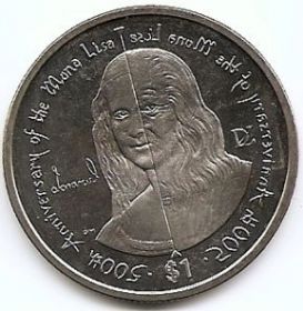 500 лет создания картины  "Мона Лиза"  Леонардо да Винчи1 доллар Британские Виргинские острова 2006
