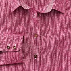 Женская рубашка бордовая Charles Tyrwhitt приталенная Fitted (WP060RED)