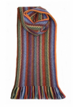 модный вязаный шотландский  шарф Zig Zag Rainbow Зигзаг Радуга, плотность 7