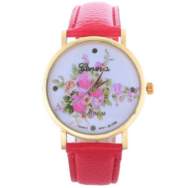 Часы Geneva "Rose Bouquet" - Bright Pink